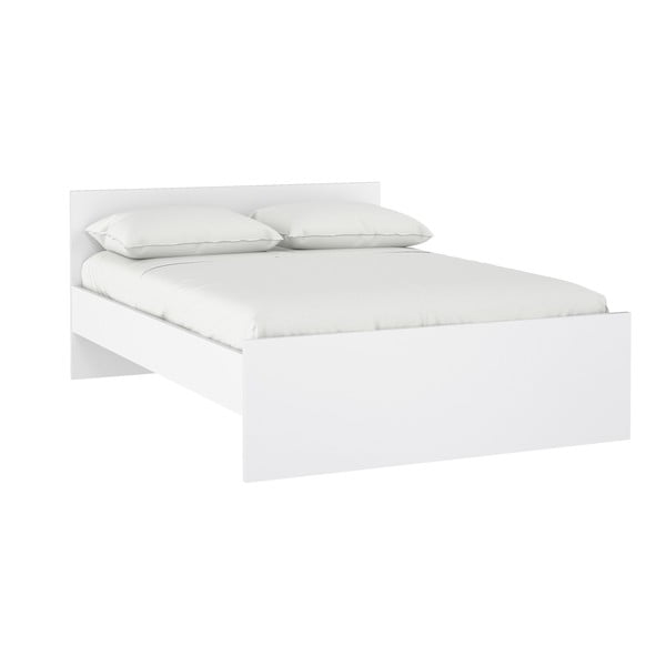 Bijeli bračni krevet od iverice bez podnice 140x200 cm Naia – Tvilum