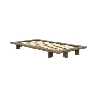 Smeđi krevet od masivnog bora s podnicom 90x200 cm Japan – Karup Design