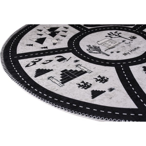 Crno-bijeli periv dječji tepih za igru ø100 cm My Home – Vitaus-image-2
