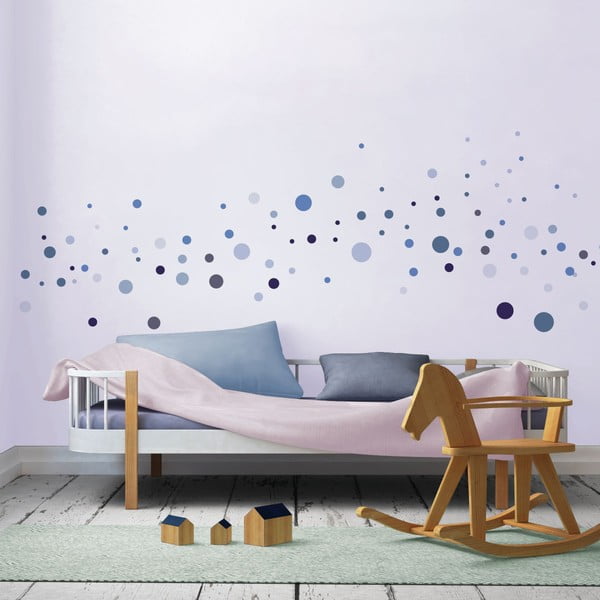 Set s 100 plavih zidnih samoljepljivih naljepnica Ambiance Round Stickers-image-4