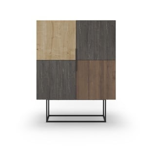 Smeđi/u prirodnoj boji ormarić u dekoru hrasta 100x130 cm Titan – Marckeric
