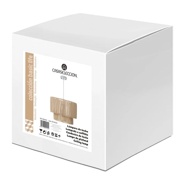 Stropna svjetiljka od ratana u prirodnoj boji sa sjenilom od ratana ø 38 cm Natural Way – Casa Selección-image-3