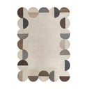 Sivo-bež ručno rađen vunen tepih 200x290 cm Mia Scallop Frame – Flair Rugs