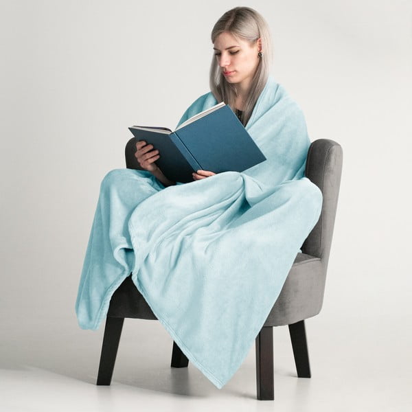 Svijetloplava deka od mikrovlakana DecoKing Mic, 160 x 210 cm-image-1