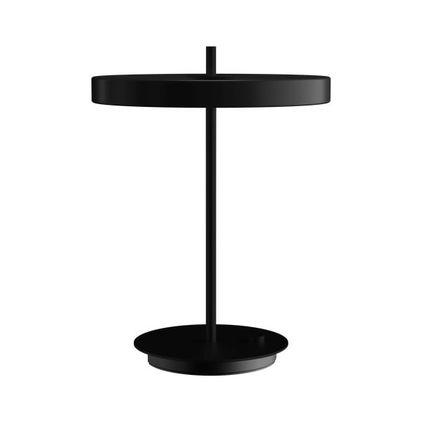 Crna metalna LED stolna lampa s mogućnosti zatamnjivanja s metalnim sjenilom (visina 41,5 cm) Asteria Table – UMAGE