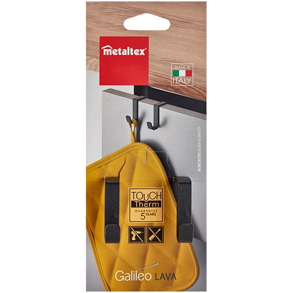 Crna viseća dvostruka kuka Metaltex Galileo Lava-image-3