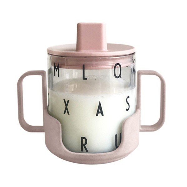 Ružičasta dječja šalica Design Letters Grow With Your Cup