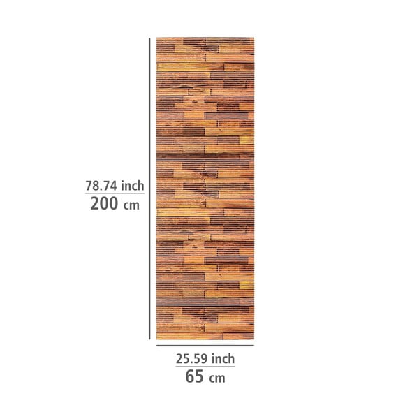 Smeđa plastična kupaonska prostirka 65x200 cm Lambris - Wenko-image-3