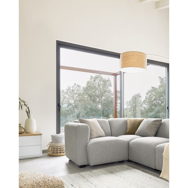 Bijela/u prirodnoj boji stojeća svjetiljka s drvenim sjenilom (visina 210 cm) Juhe Ash – Kave Home-image-3