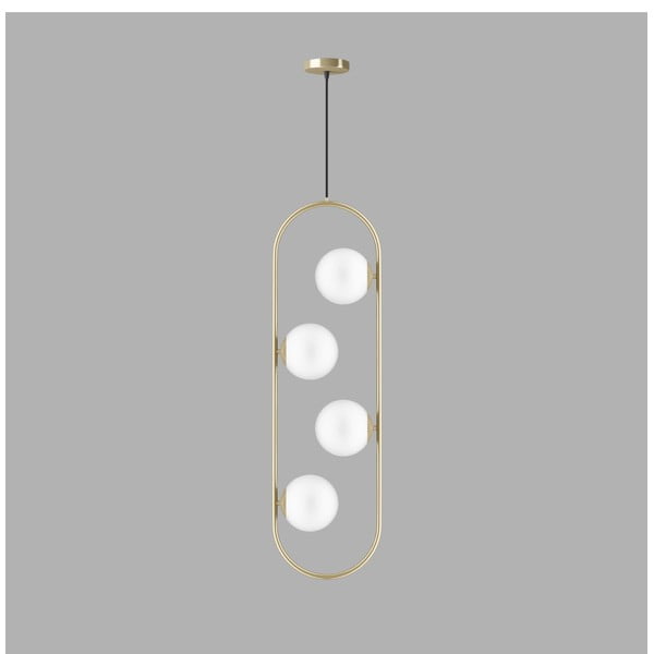 Viseća svjetiljka u zlatnoj boji sa staklenim sjenilom Club – Squid Lighting-image-2