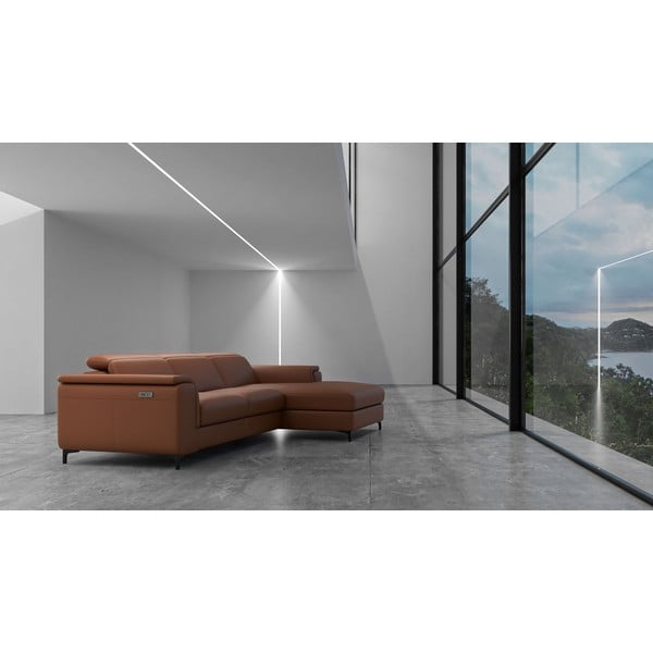 Konjak smeđa kožna kutna garnitura (s desnim kutom) Brito – MESONICA-image-1