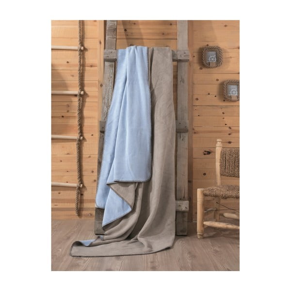 Smeđe-plava Tobby deka, 200 x 220 cm