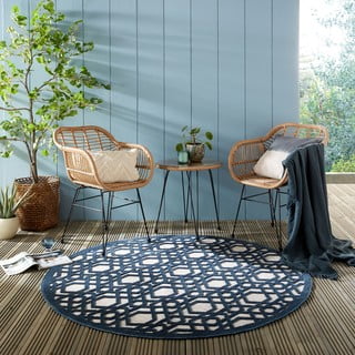 Plavi okrugli vanjski tepih ø 160 cm Oro - Flair Rugs