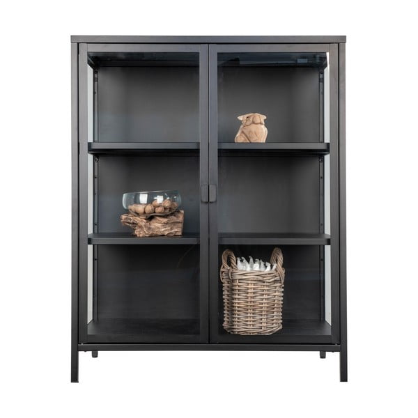 Crna metalna vitrina 80x101,5 cm Brisbane – House Nordic-image-4