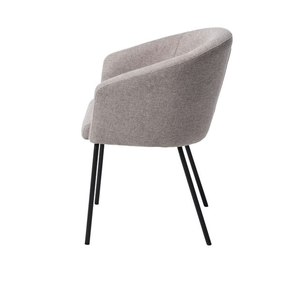 Svijetlo siva podstavljena blagovaonska stolica s naslonima za ruke Easton – Unique Furniture-image-4