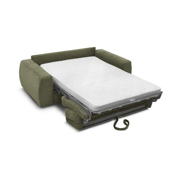 Zelena sofa za spavanje/sklopiva od samta 220 cm Hugo – Bobochic Paris-image-3