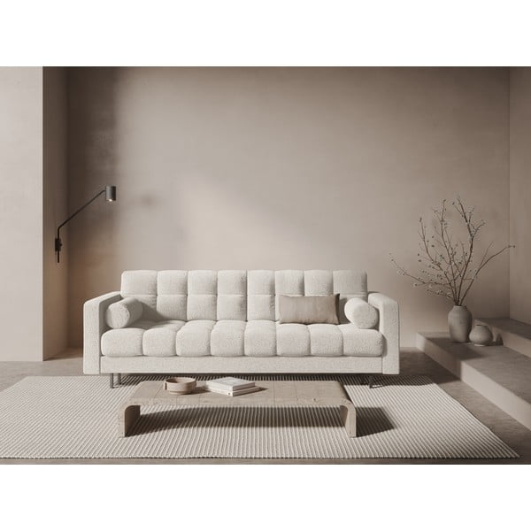 Krem sklopiva/s prostorom za odlaganje sofa od bouclé tkanine 222 cm Bali – Cosmopolitan Design-image-1