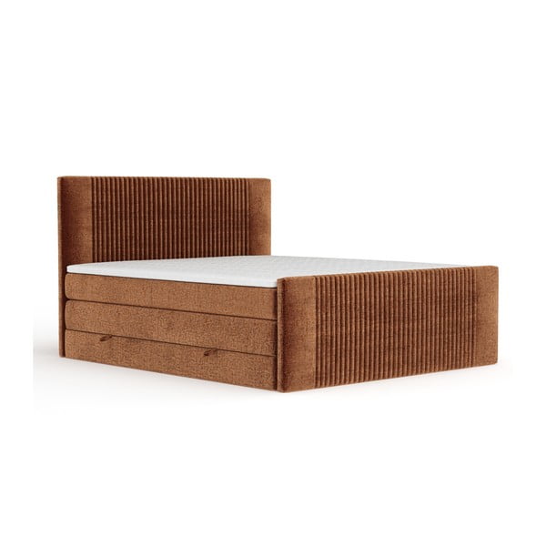 Narančasti boxspring krevet s prostorom za odlaganje 180x200 cm Bergamo – Maison de Rêve