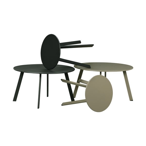 Zeleni željezni vrt kava stolovi drvo fer, Ø 40 cm-image-3