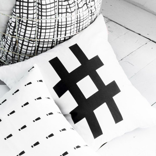 Set od 2 pamučne jastučnice Blanc Hashtag-image-1
