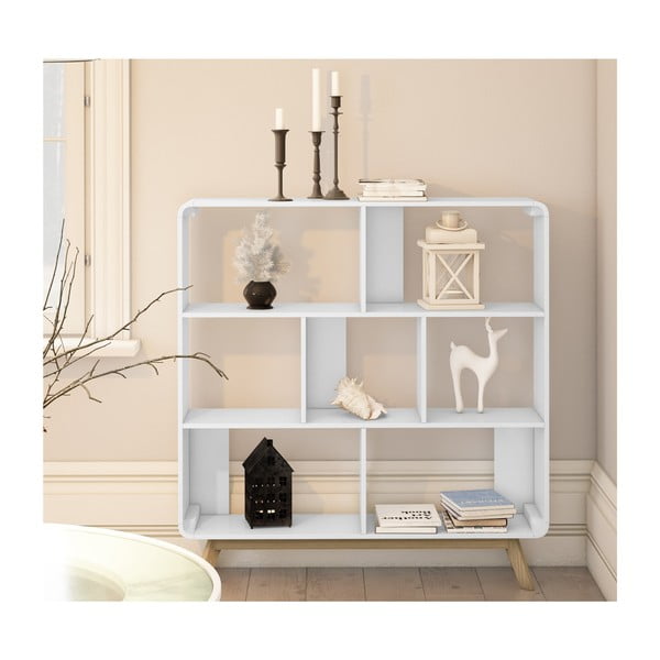 Bijela biblioteka 122x126 cm Caitlin – Støraa-image-3