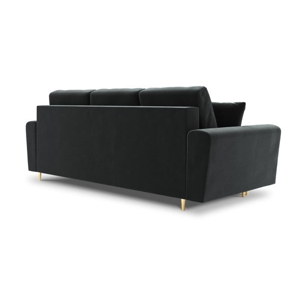 Tamno siva baršunasti sklopiva/s prostorom za odlaganje sofa 235 cm Kyoto – Cosmopolitan Design-image-3