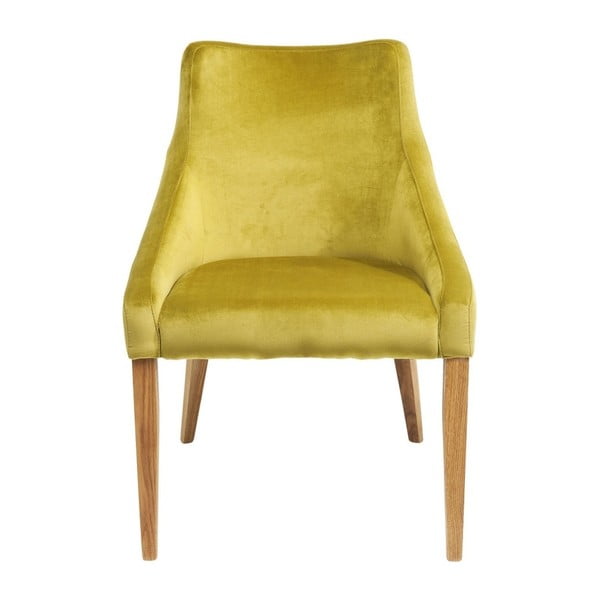 Žuta fotelja s nogama od bukovog drveta Kare Design Mode