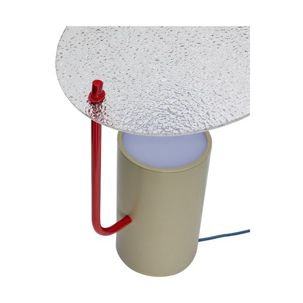 Kaki zelena stolna lampa sa staklenim sjenilom (visina 35 cm) Disc – Hübsch-image-2