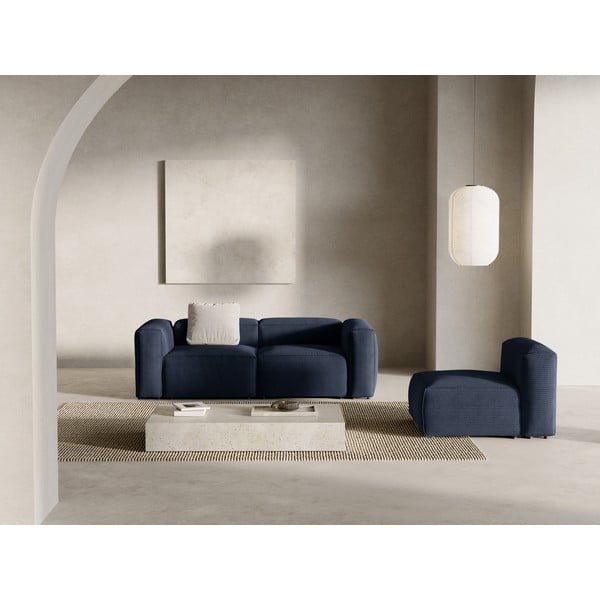Tamno plava sofa od samta 224 cm Bergamo – Cosmopolitan Design-image-1