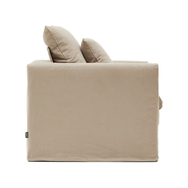 Bež lanena fotelja Nora – Kave Home-image-3