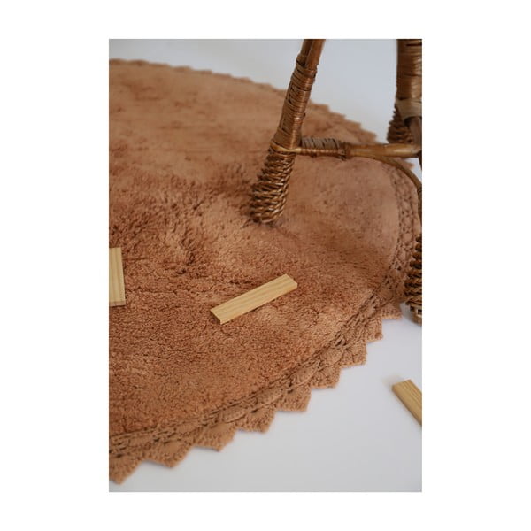 Ciglasti periv/ručno rađen pamučan okrugao tepih ø 110 cm Perla Toffee – Nattiot-image-2