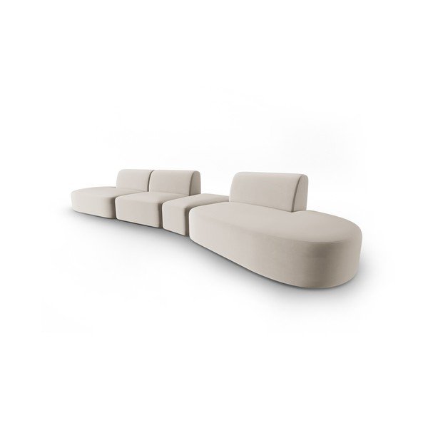 Bež baršunasti sofa s desnim kutom 428 cm Paolo – Milo Casa-image-2