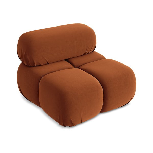 Narančasta baršunasti modularna sjedeća garnitura (srednji modul ) Lokua – Makamii-image-2