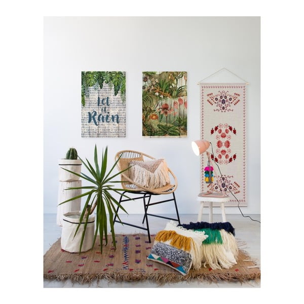 Zidni ukras od borovog drveta Madre Selva Jungle Flowers, 60 x 40 cm-image-1