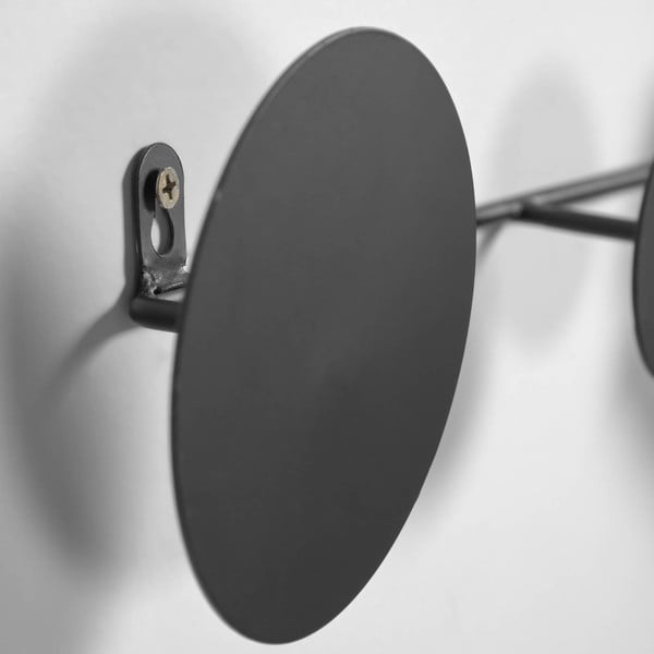 Crna metalna zidna vješalica Kave Home Vianela, 41 x 10 cm-image-1