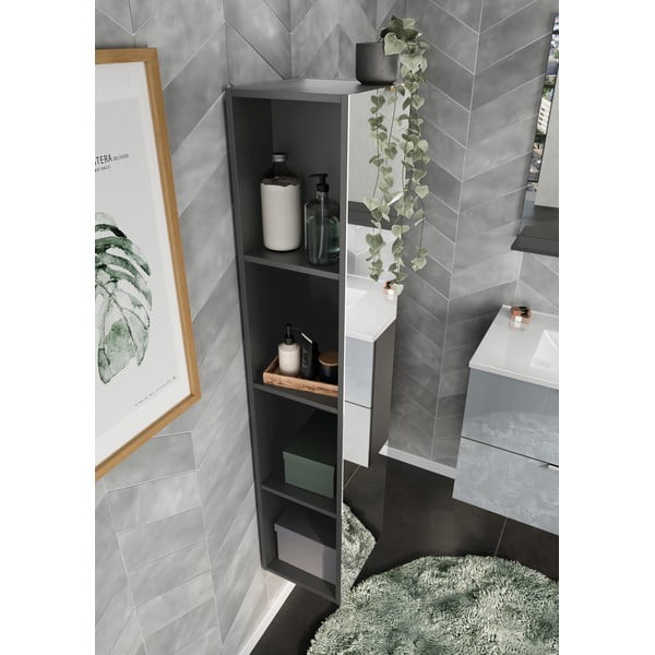 Antracitno sivi kupaonski ormarić 31x144 cm Vasio – Germania-image-4