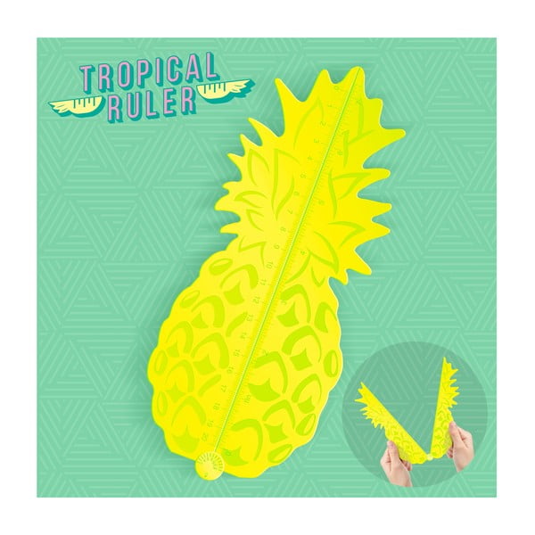 Žuto ravnalo u obliku ananasa Just Mustard Tropical-image-1