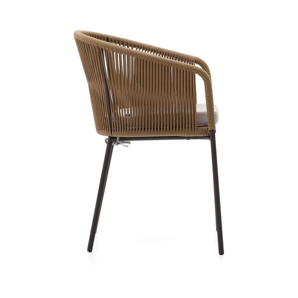 Bež metalna/podstavljena vrtna stolica Yanet – Kave Home-image-4