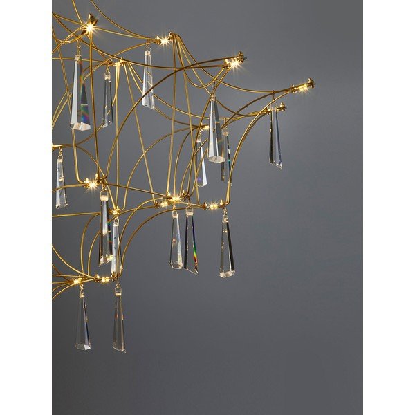 Metalna LED viseća svjetiljka u zlatnoj boji ø 80 cm Goro – Nova Luce-image-1