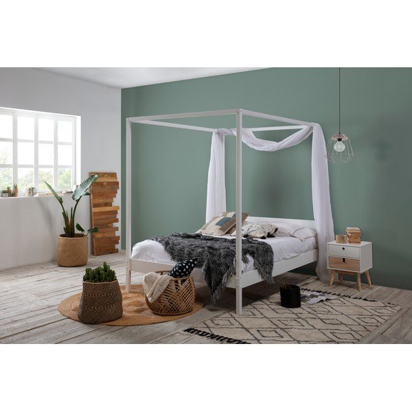 Bijeli bračni krevet s podnicom 140x190 cm Dossel – Marckeric-image-1