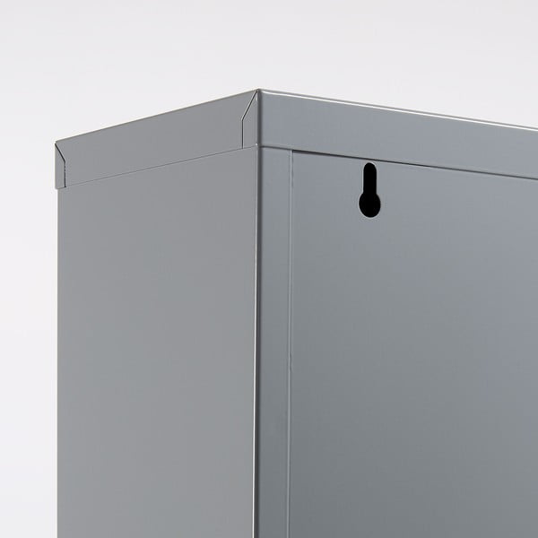 Svijetlo sivi metalni preklopni ormarić za cipele 50x136x15 cm Ode – Kave Home-image-1