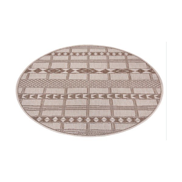 Brown-Beige Vanjski tepih Ragami Madrid, Ø 120 cm-image-2