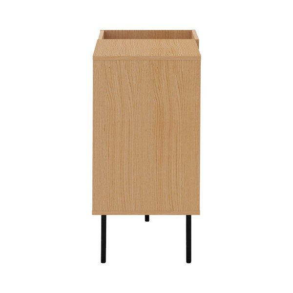 Crna niska komoda za gramofonske ploče u dekoru hrasta 100x80 cm Viny - TemaHome-image-4