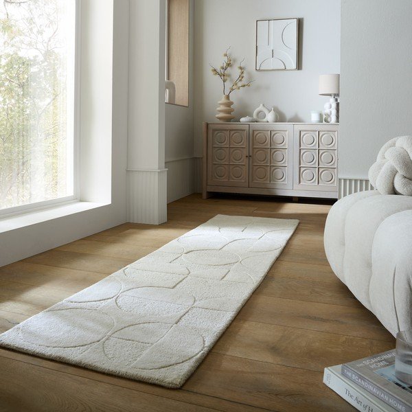 Ručno rađena vunena staza boje slonovače 60x230 cm Gigi – Flair Rugs-image-1