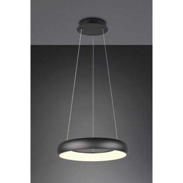 Mat crna LED viseća svjetiljka s mogućnosti zatamnjivanja s metalnim sjenilom ø 46 cm Cardona – Trio-image-1