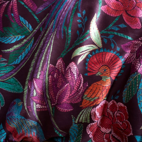 Ljubičasta posteljina za krevet za jednu osobu od samta 135x200 cm Bridgerton Kate Floral – Catherine Lansfield-image-4