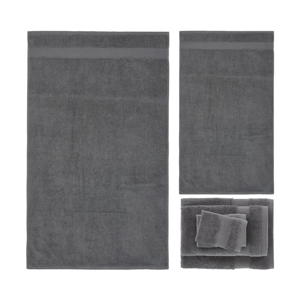 Tamno sivi pamučni set ručnika 6 kom od frotira Anti-Bacterial – Catherine Lansfield-image-2