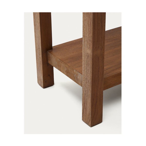 Pomoćni stol od masivne tikovine u prirodnoj boji 35x140 cm Sashi – Kave Home-image-4