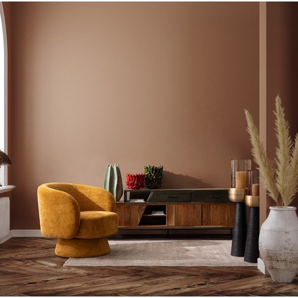 Senf žuta okretna fotelja od šenila Julienne – Bizzotto-image-1