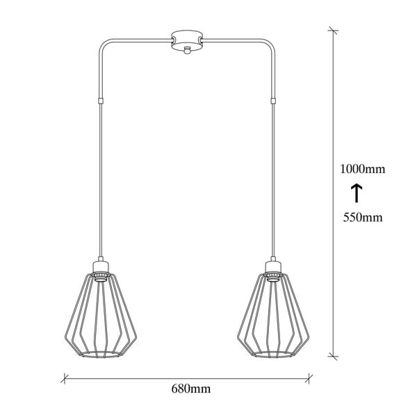 Crna metalna viseća svjetiljka Opviq lights Straton-image-3